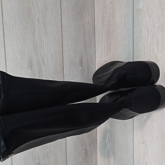 Stuart Weitzman Women Gillian 60 Microstretch Leather Riding Boots Shoes Sz 7 - Picture 8 of 16